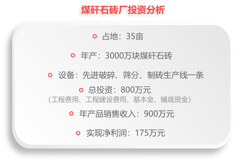煤矸石磚廠投資分析,利潤(rùn)一覽表