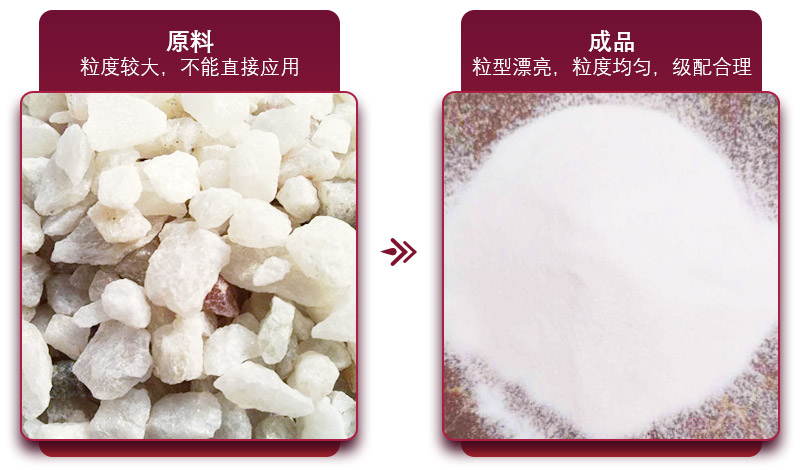 石英砂制砂前后效果 石英砂制砂前后效果